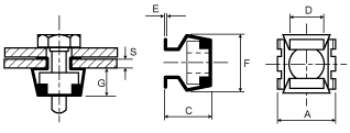 TMISHION Kit de vis d'écrou à cage 50 ensembles Cage M5 écrou M5x20 Kit de  vis nickelé fer métrique trou carré support de